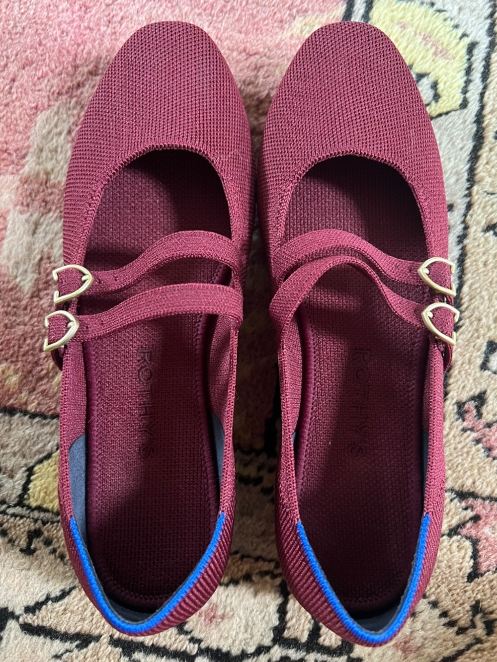 Rothy's The Double Buckle Mary Jane - Burgundy Cabernet - 7.5 - Picture 3 of 3